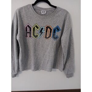 AC/DC  2022  Colored Logo Long Sleeved Crop Sweatshirt ‎ Girls Sz. XXL 16/18